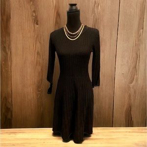 NANETTE LEPORE Black Lurex Dress, glitter, long sleeve Small